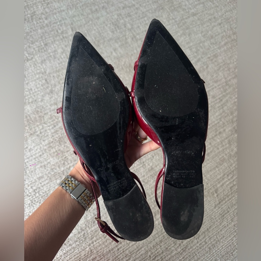 Tony Bianco Bordeaux Patent Leather Jamo Flats - Picture 2 of 5